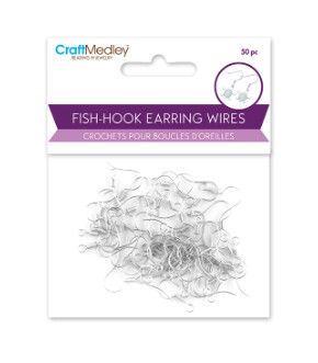 50pc 3/4" Fish Hook Earring Wires Silver 50pc 3/4" Fish Hook Earring Wires Silver