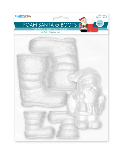 5pc Foam Santa &amp; Boots White