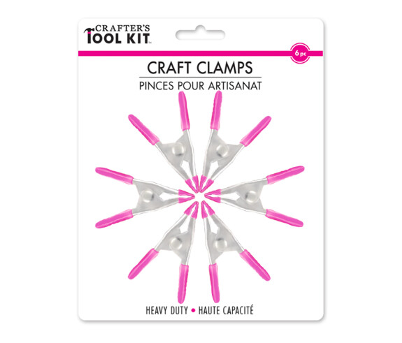 6pc 2&quot; Heavy Duty Craft Clamps Pink