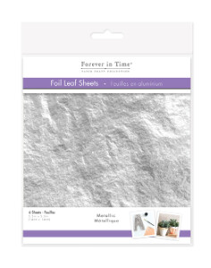 6pc 5.5&quot;x5.5&quot; Foil Leaf Sheets Silver