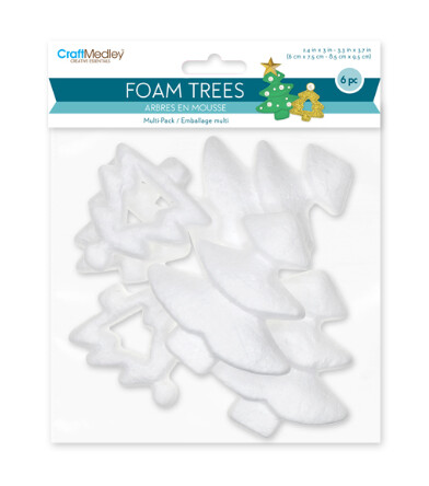 6pc Polyfoam Trees White