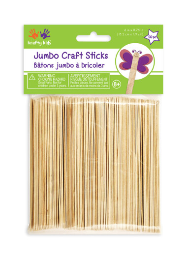 50pc 6&quot;x3/4&quot; Craft Sticks Natural