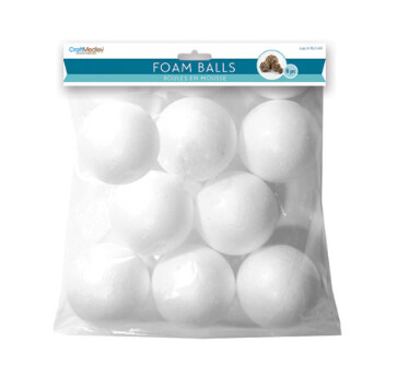 8pc 2.5&quot; Polyfoam Balls White