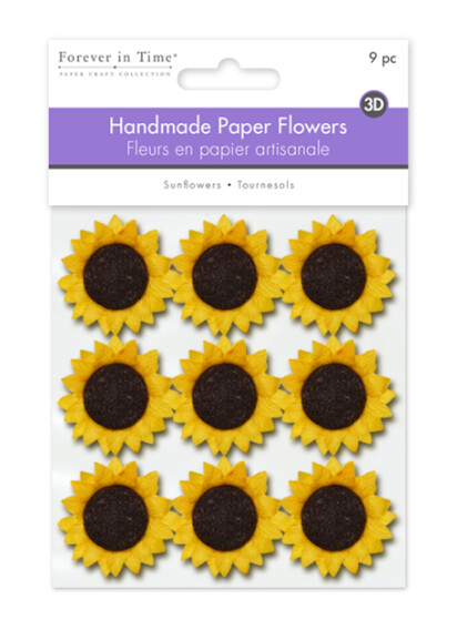 9pc 1.5&quot; Paper Sunflower Picks