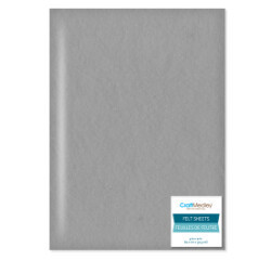 9&quot;x12&quot; Felt Sheet Grey/Silver