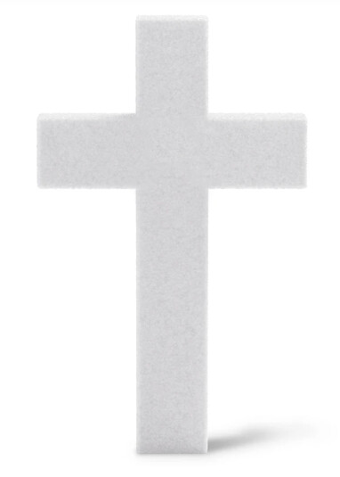 1.4&quot;x13.9&quot;x23.9&quot; Styrofoam Cross w/2.5&quot; White Face