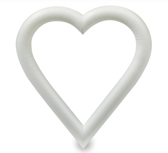 9" Styrofoam Heart White