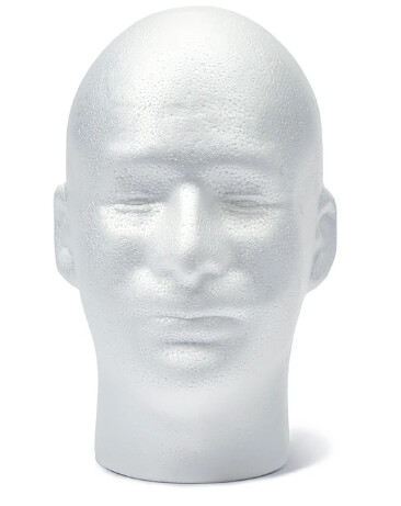 6.9&quot;x7.1&quot;x10.1&quot; Male Styrofoam Head