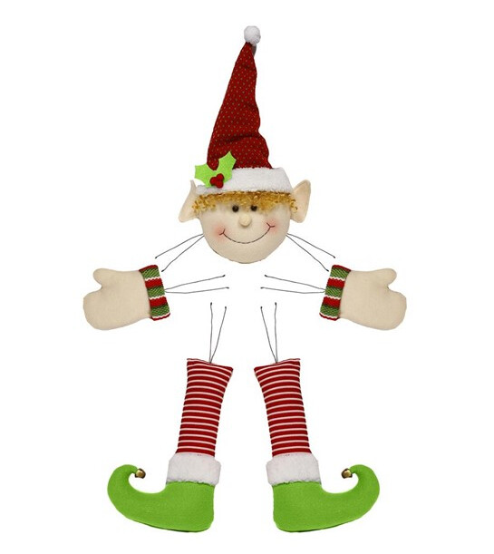 28" Elf Wreath Enhancement Red/Green