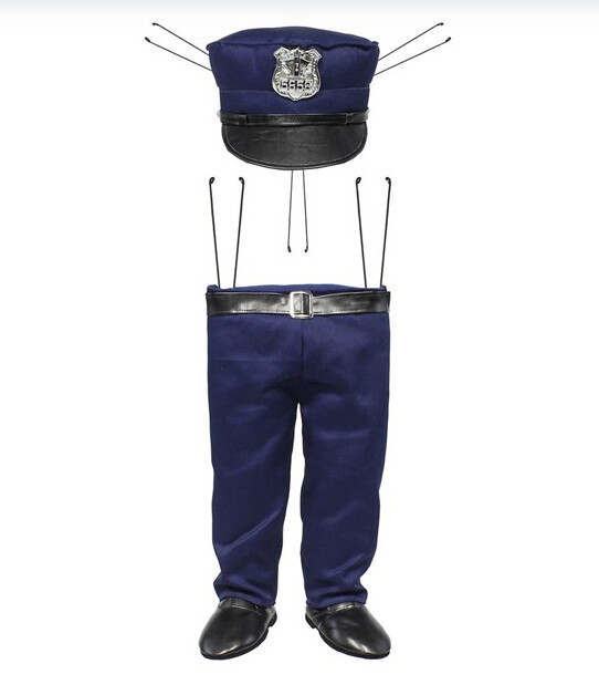 22" Police Officer  Wreath Enhancement Navy/Black/Silver