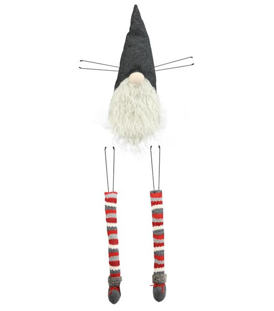 29&quot; Gnome Wreath Enhancement Grey/Black/Red/White