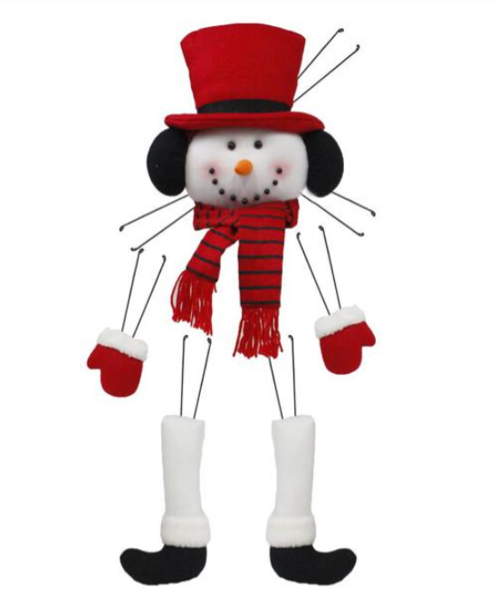 5pc 31" Snowman Wreath Enhancement Red/White