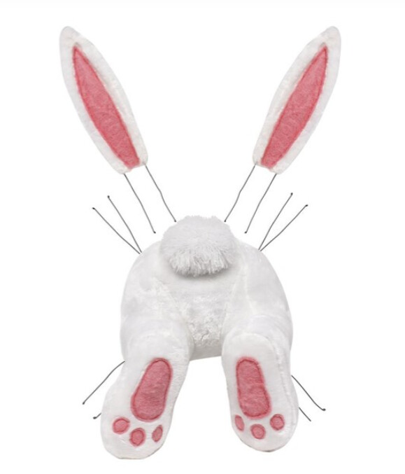 25&quot; Bunny Wreath Enhancement White/Pastel Pink