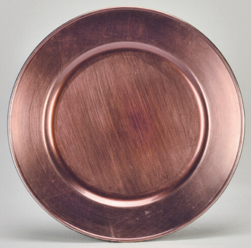 13&quot; Round Plastic Charger Plate Rose Gold