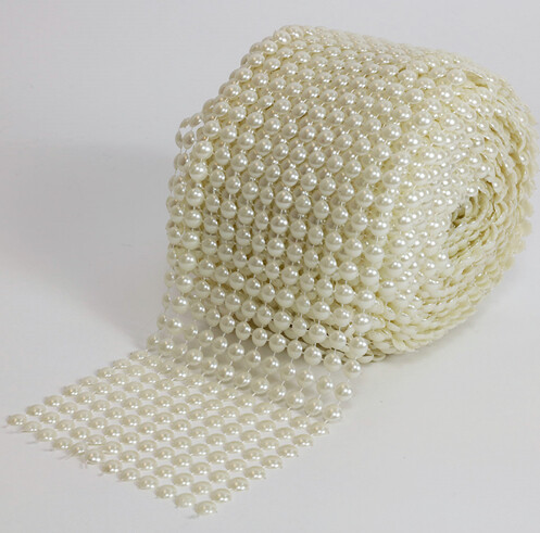 4.5&quot;x10yd 8mm Flat Pearl Mesh White