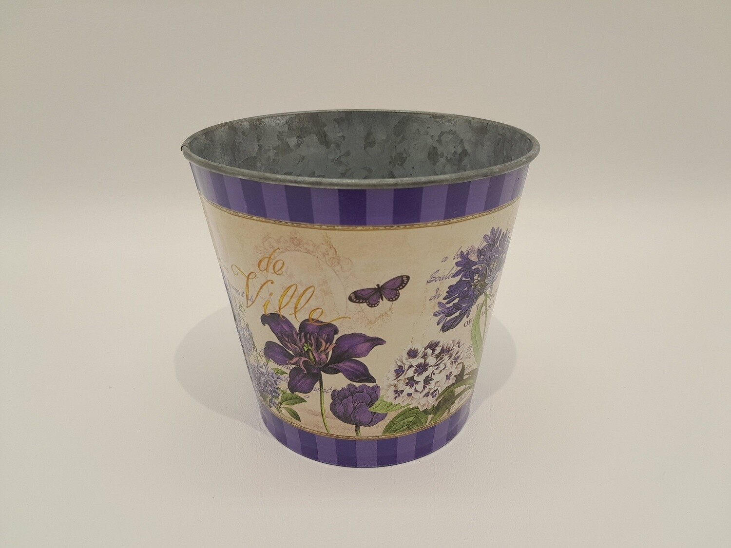 5.25&quot;x5.25&quot;x5&quot; Tin Planter Clematis