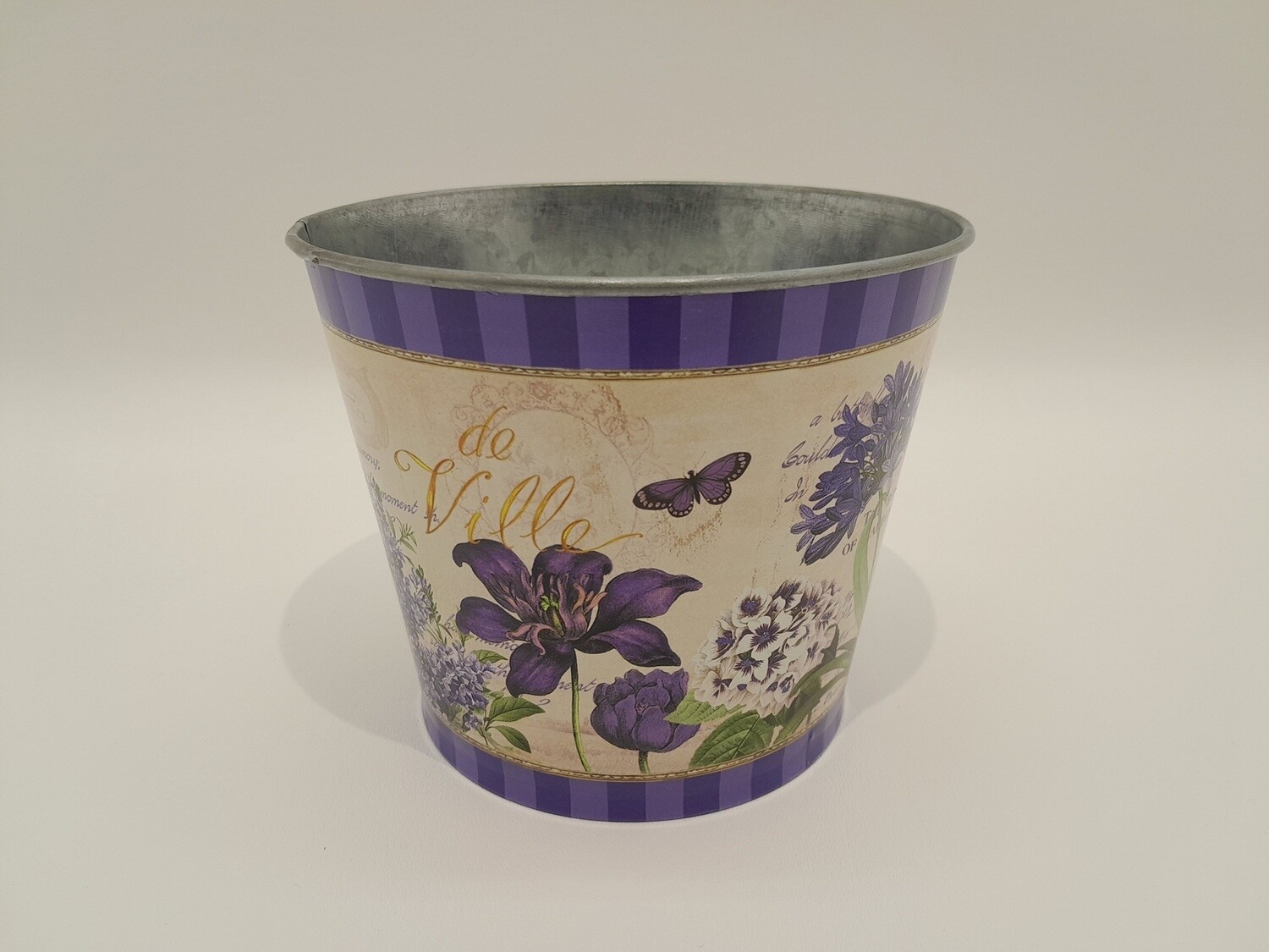 6.25&quot;x6.25&quot;x5.25&quot; Tin Planter Clematis