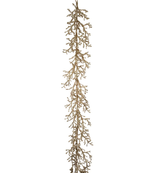 5' Iced Twig Garland Gold