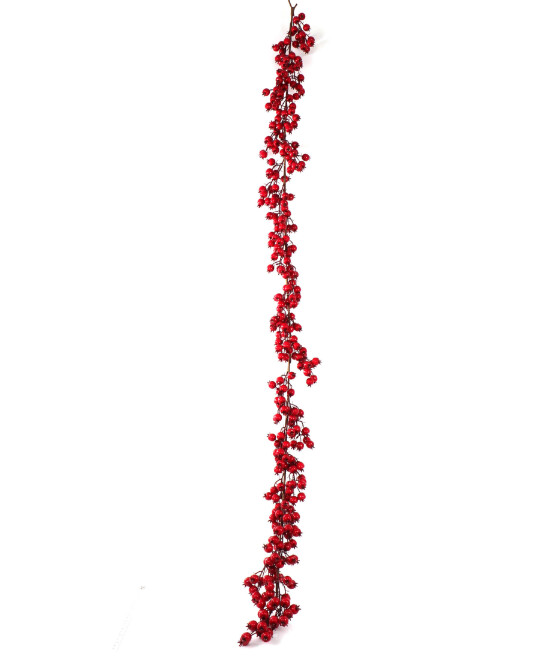 6&#39; Hawthorn Berry Garland Red