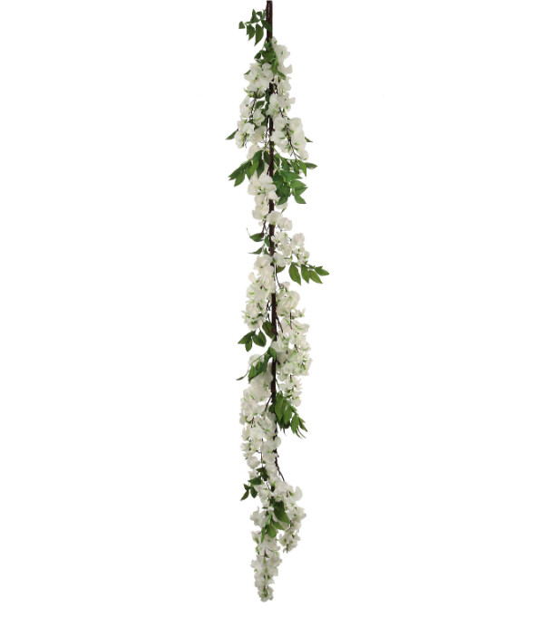 60&quot; Wisteria Garland White