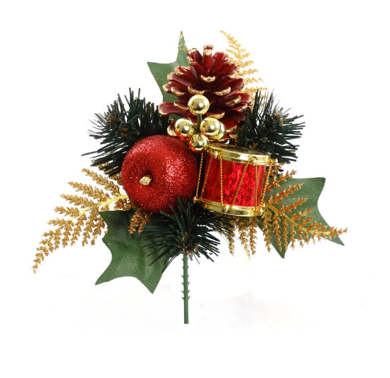 7" Glitter Drum/Apple Pick w/Berries Red