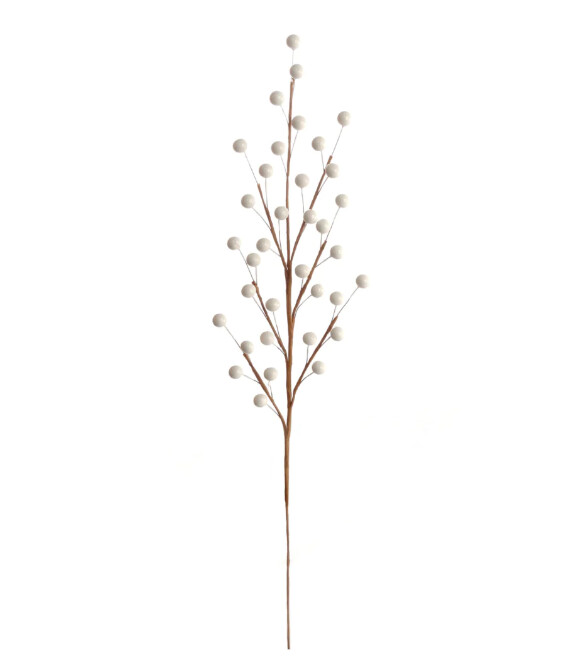 1pc 19" Berry Spray w/35 Berries Pearl White 1pc 19" Berry Spray w/35 Berries Pearl White