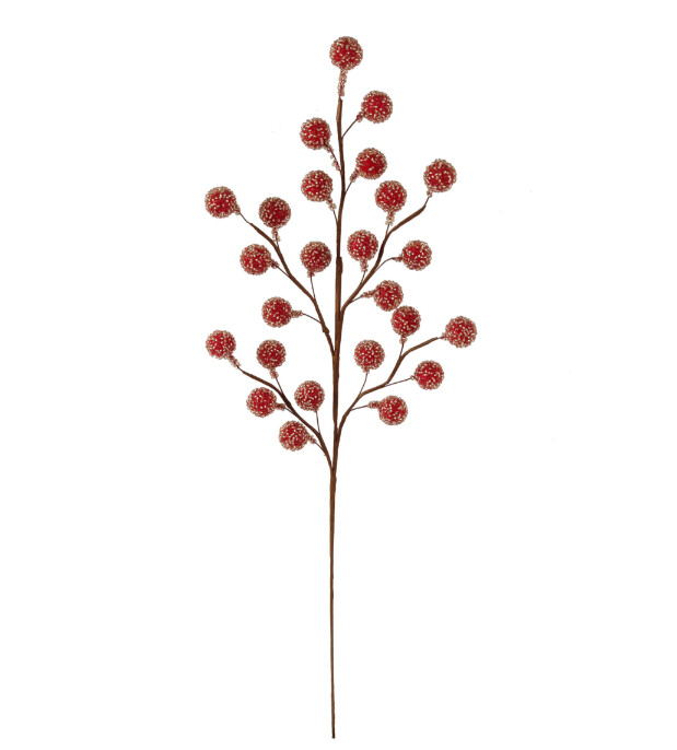 20&quot; Large Beaded Berry Spray Red