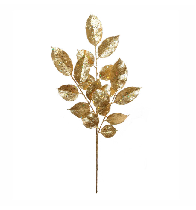 20" Glitter Salal Leaf Gold