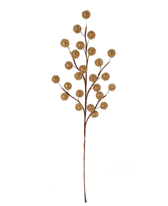 20&quot; Large Beaded Berry Spray Gold