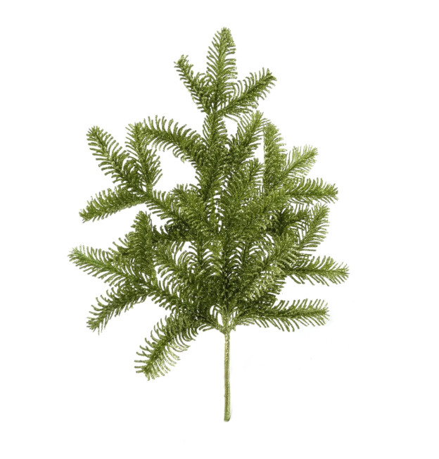 16" Glitter Pine Pick Lime