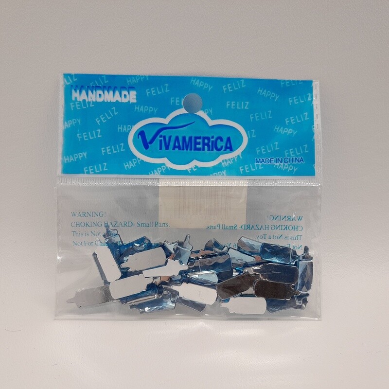 48pc 3/4&quot; Plastic Baby Bottle Blue
