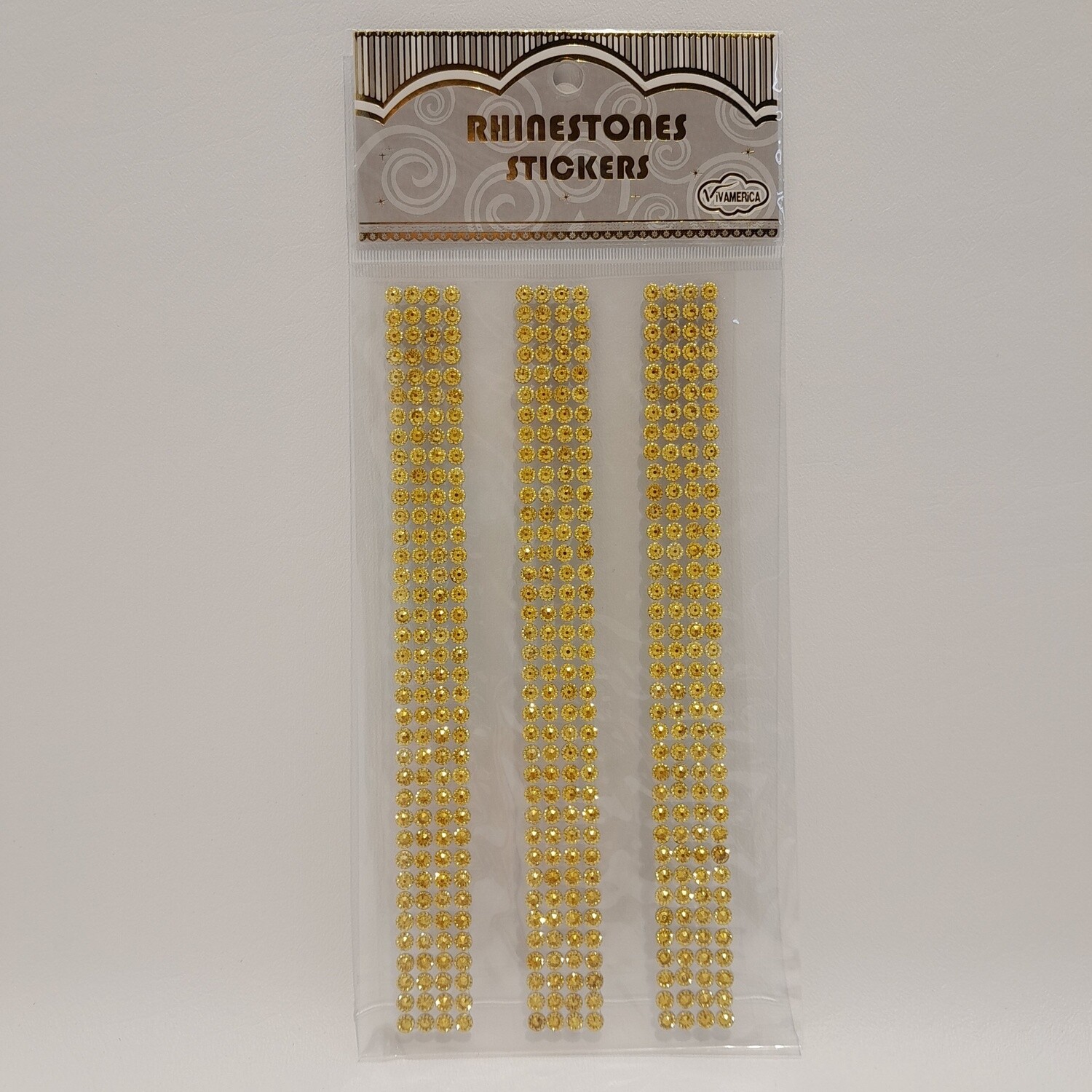 Adhesive Back Rhinestone Stickers Gold