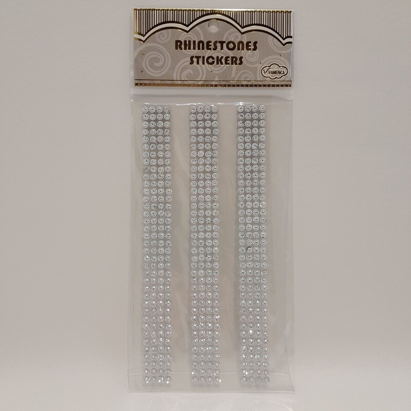 Adhesive Back Rhinestone Stickers Silver