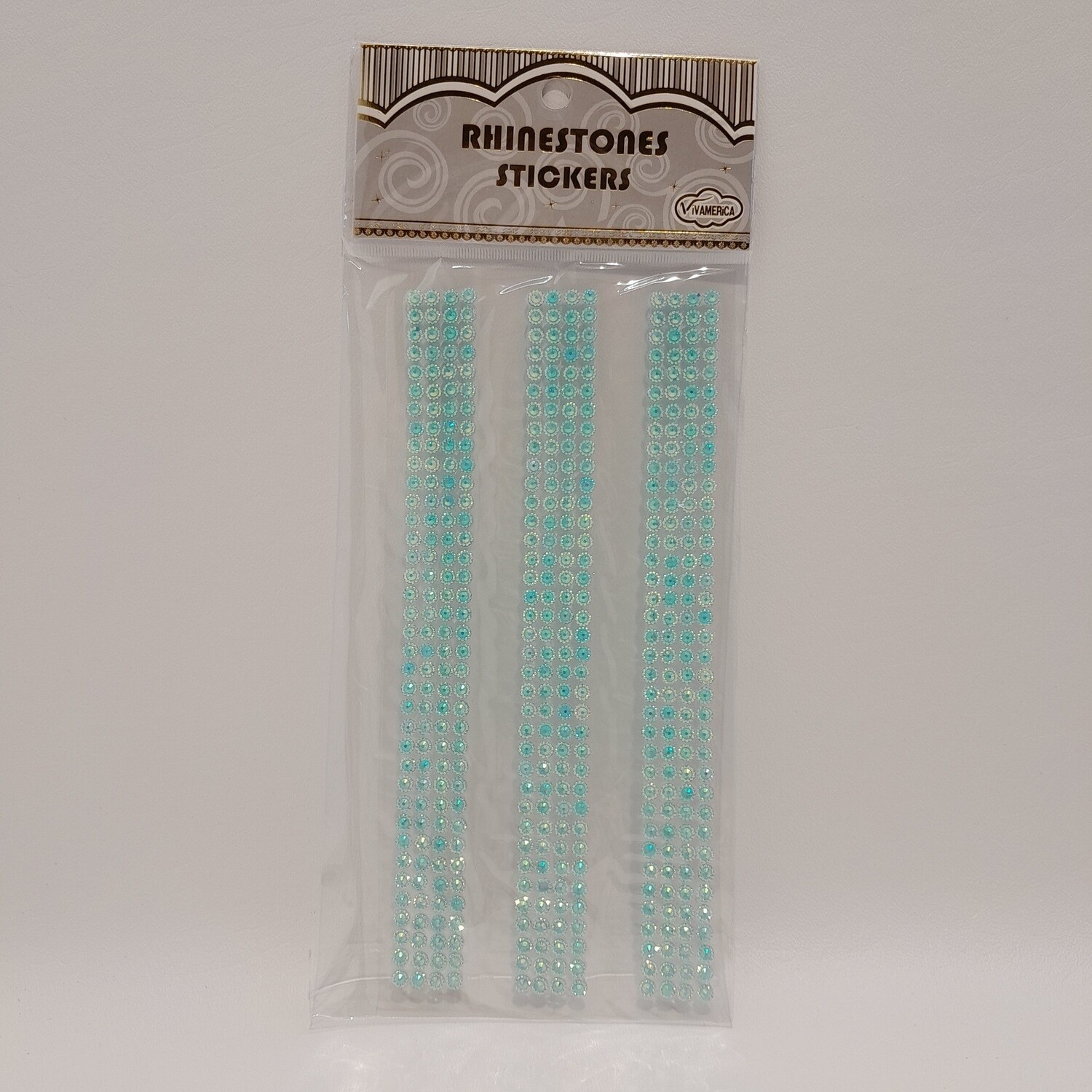 Adhesive Back Rhinestone Stickers Aqua