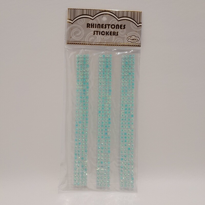 Adhesive Back Rhinestone Stickers Aqua