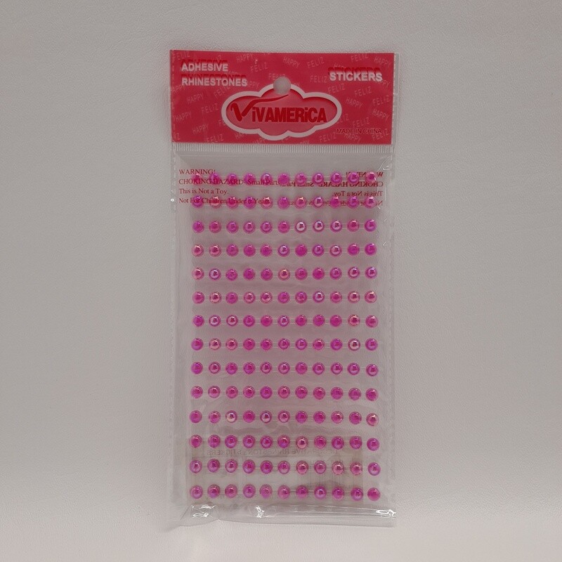 Small Adhesive Back Pearls Fuchsia