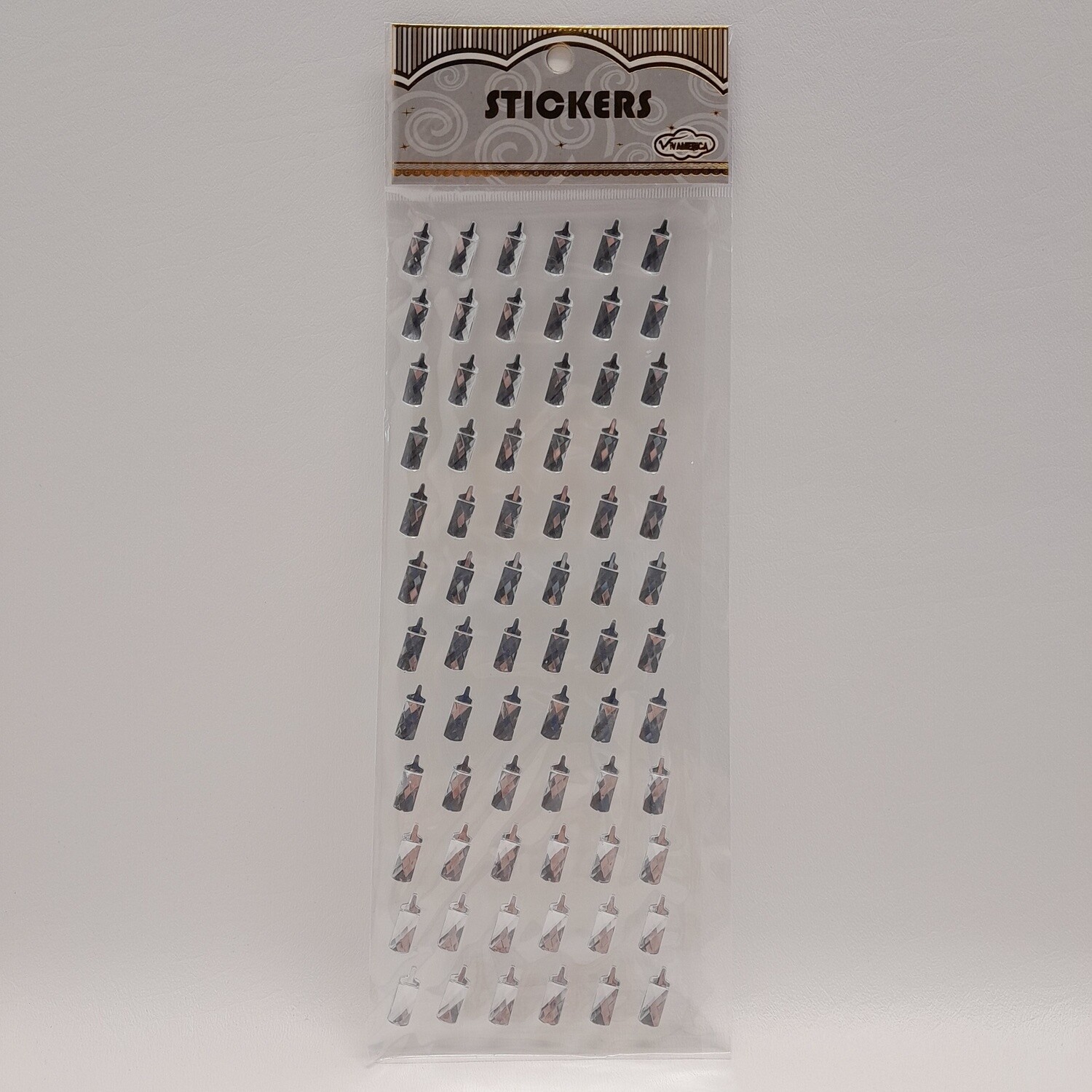 72pc 3/4&quot; Baby Bottle Stickers Clear