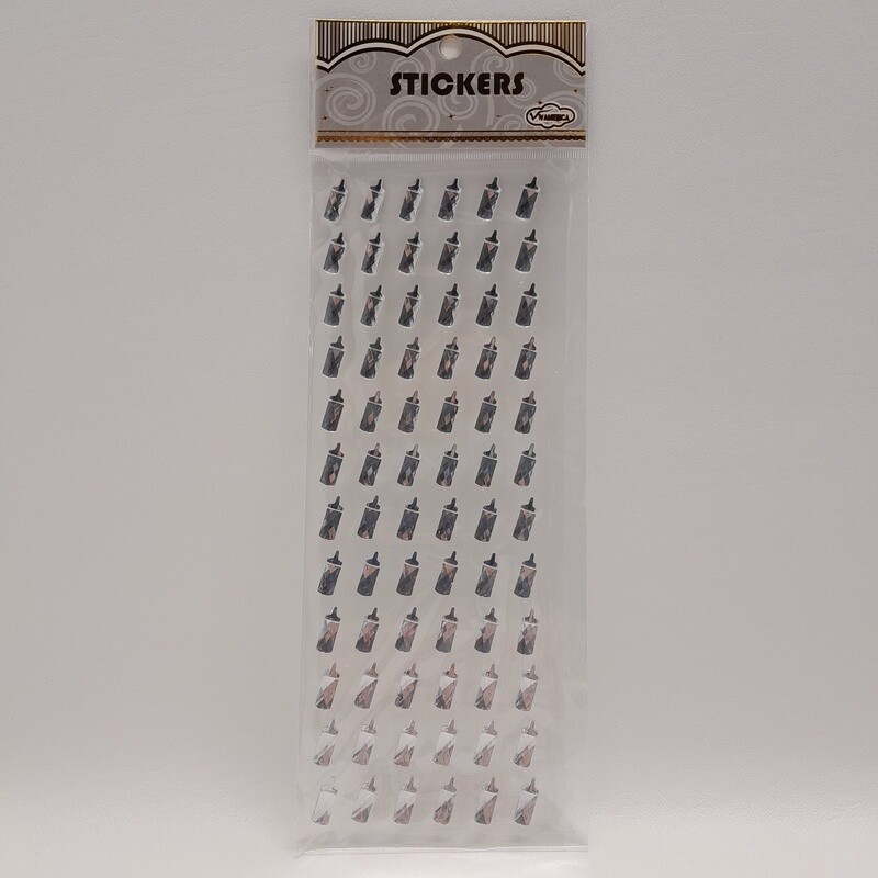 72pc 3/4&quot; Baby Bottle Stickers Clear