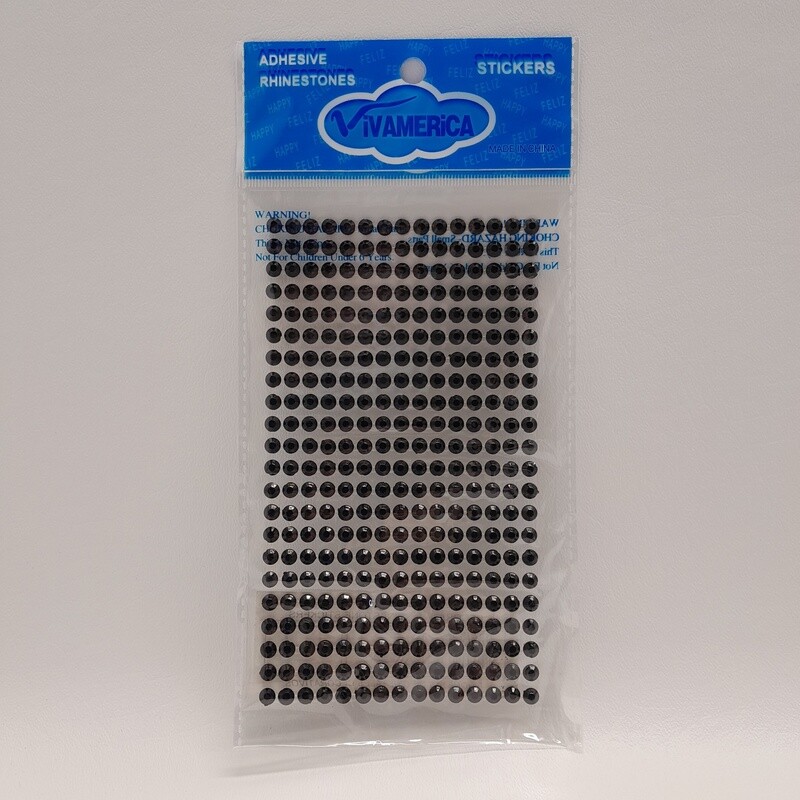 Adhesive Back Rhinestone Stickers Black