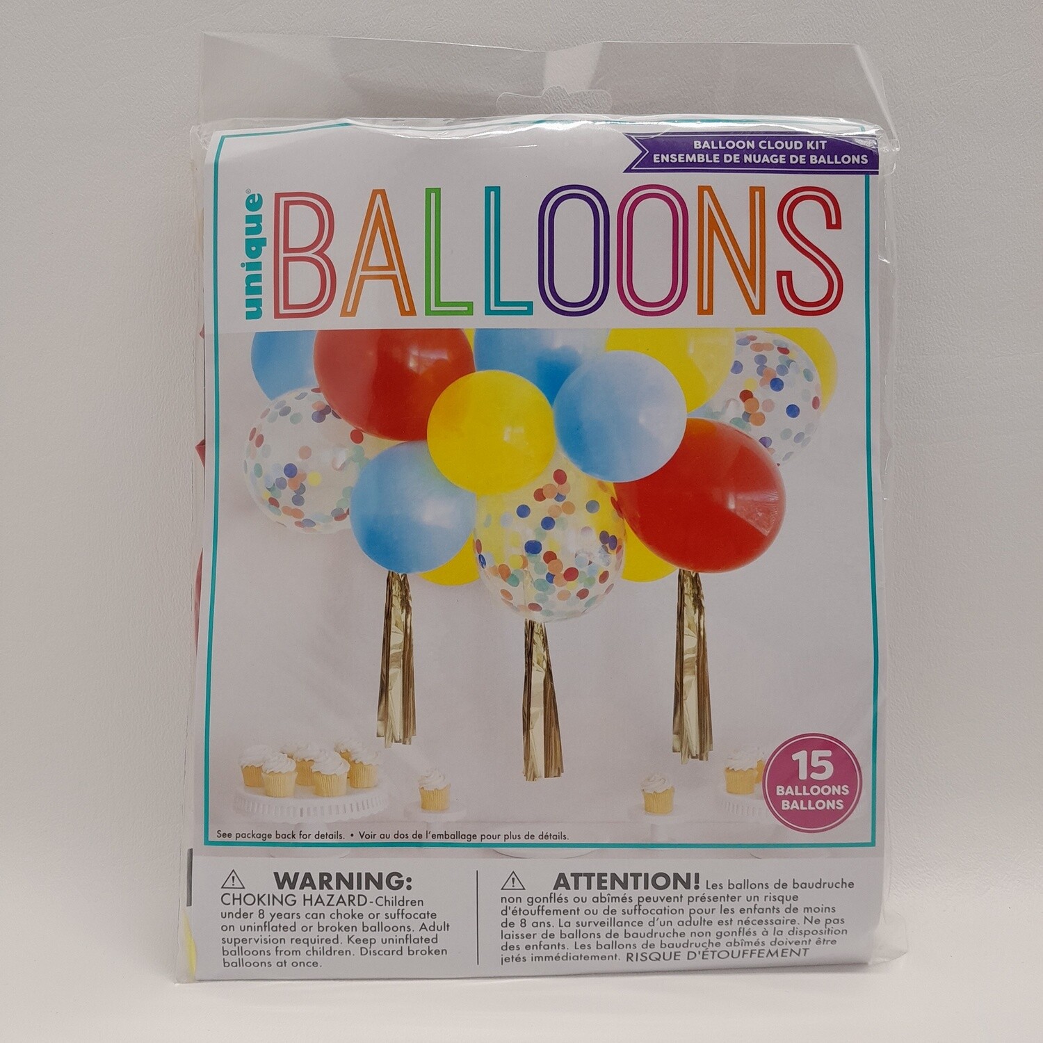 15pc Balloon Cloud Kit Red/Blue/Yellow