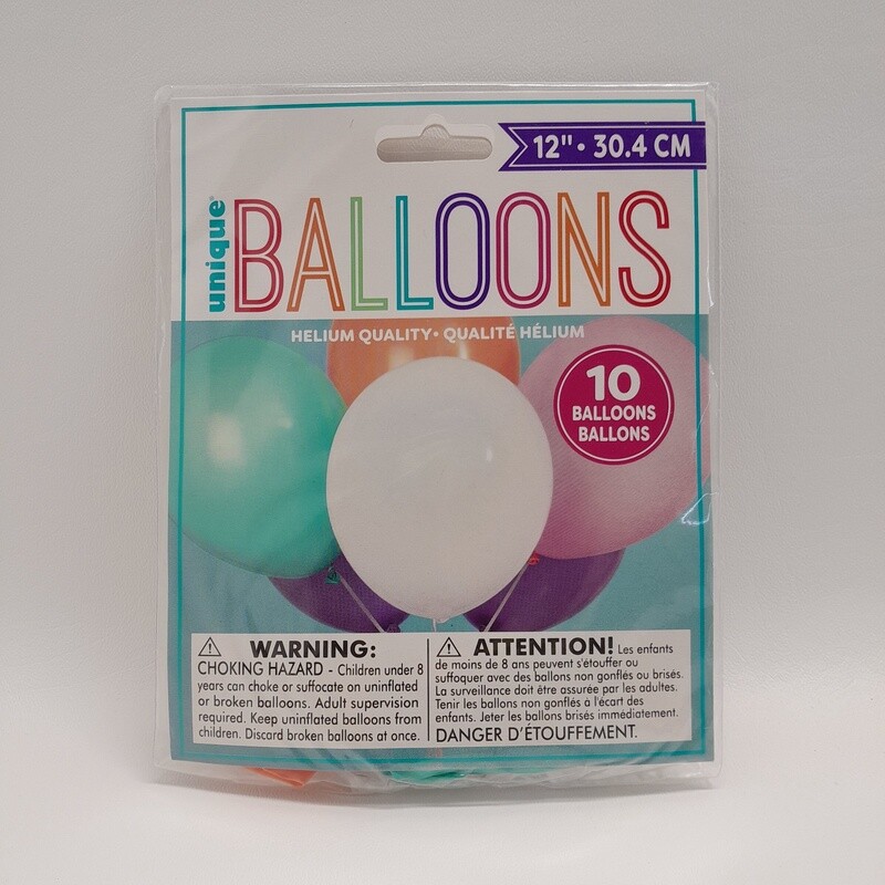 10pc 12&quot; Balloons Assorted