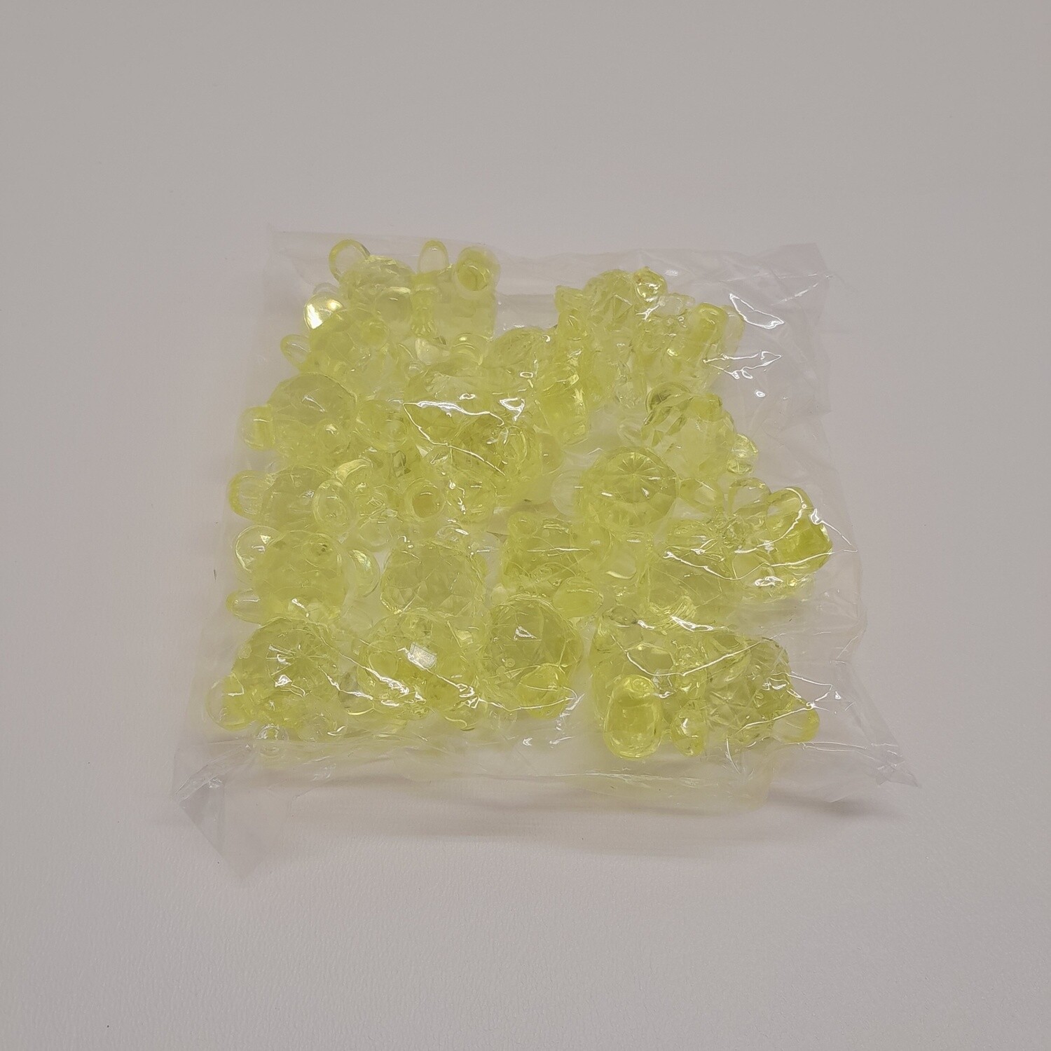 12pc 1.75" Acrylic Teddy Bear Charm Yellow