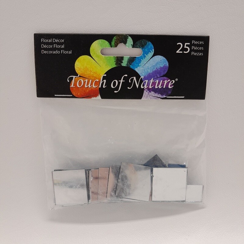 25pc Square Mirrors  1&quot; &amp; 1/2&quot; (Glass)