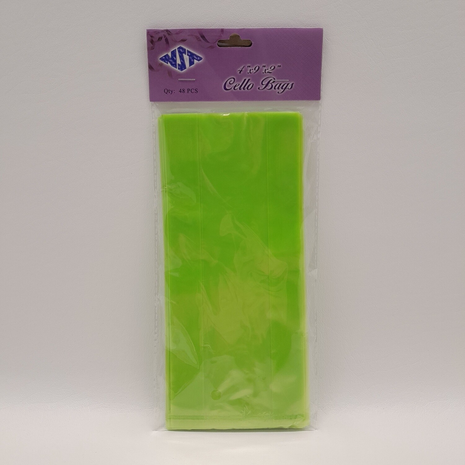 48pc 4&quot;x9&quot;x2&quot; Cellophane Loot Bags Apple Green