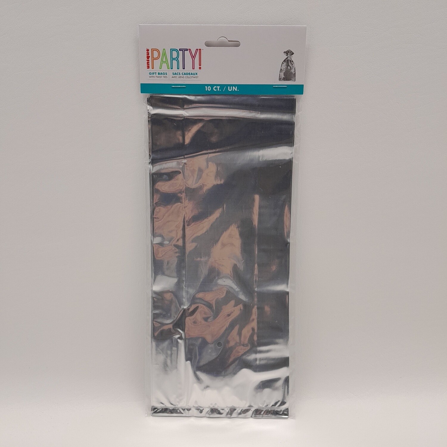 10pc Cellophane Bags Silver