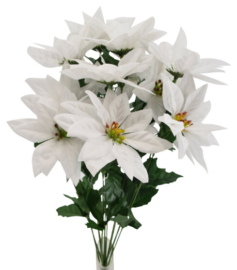 20&quot; Color Fast Poinsettia Bush x14 White