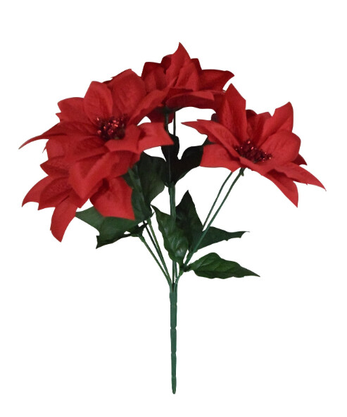 13" Poinsettia Bush x7 Red