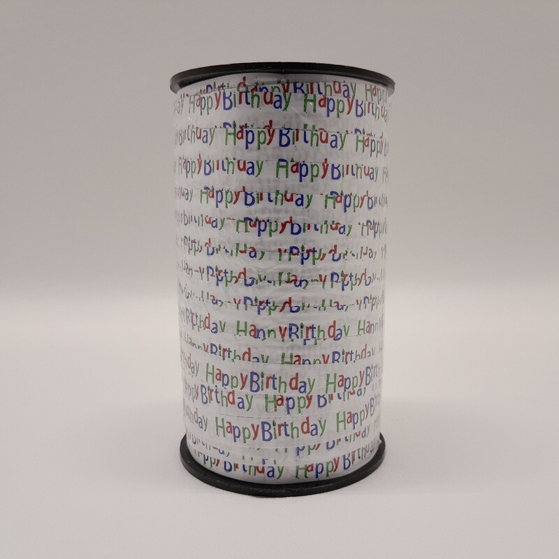 3/8&quot;x250yd Curling Ribbon Happy Birthday Multi