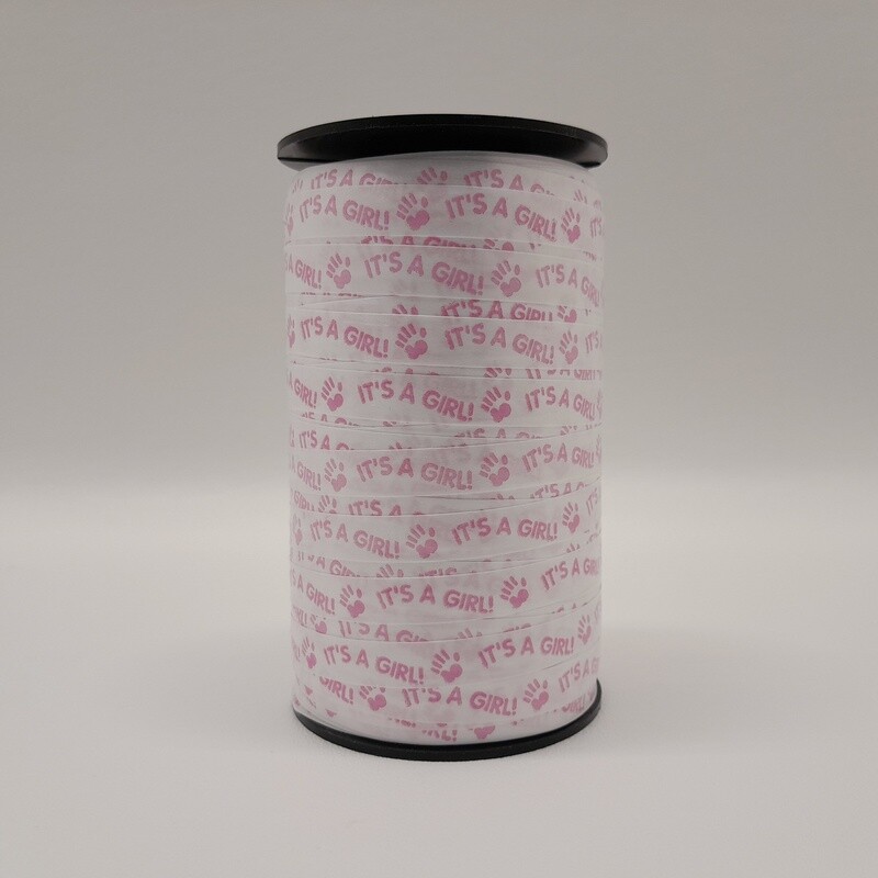 3/8&quot;x250yd Curling Ribbon It&#39;s A Girl Pink