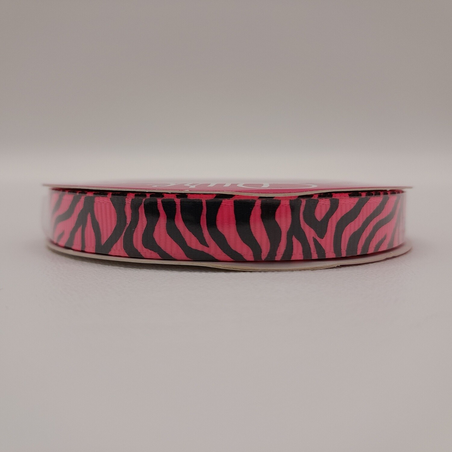 3/8&quot;x5yd Zebra Ribbon Neon Pink